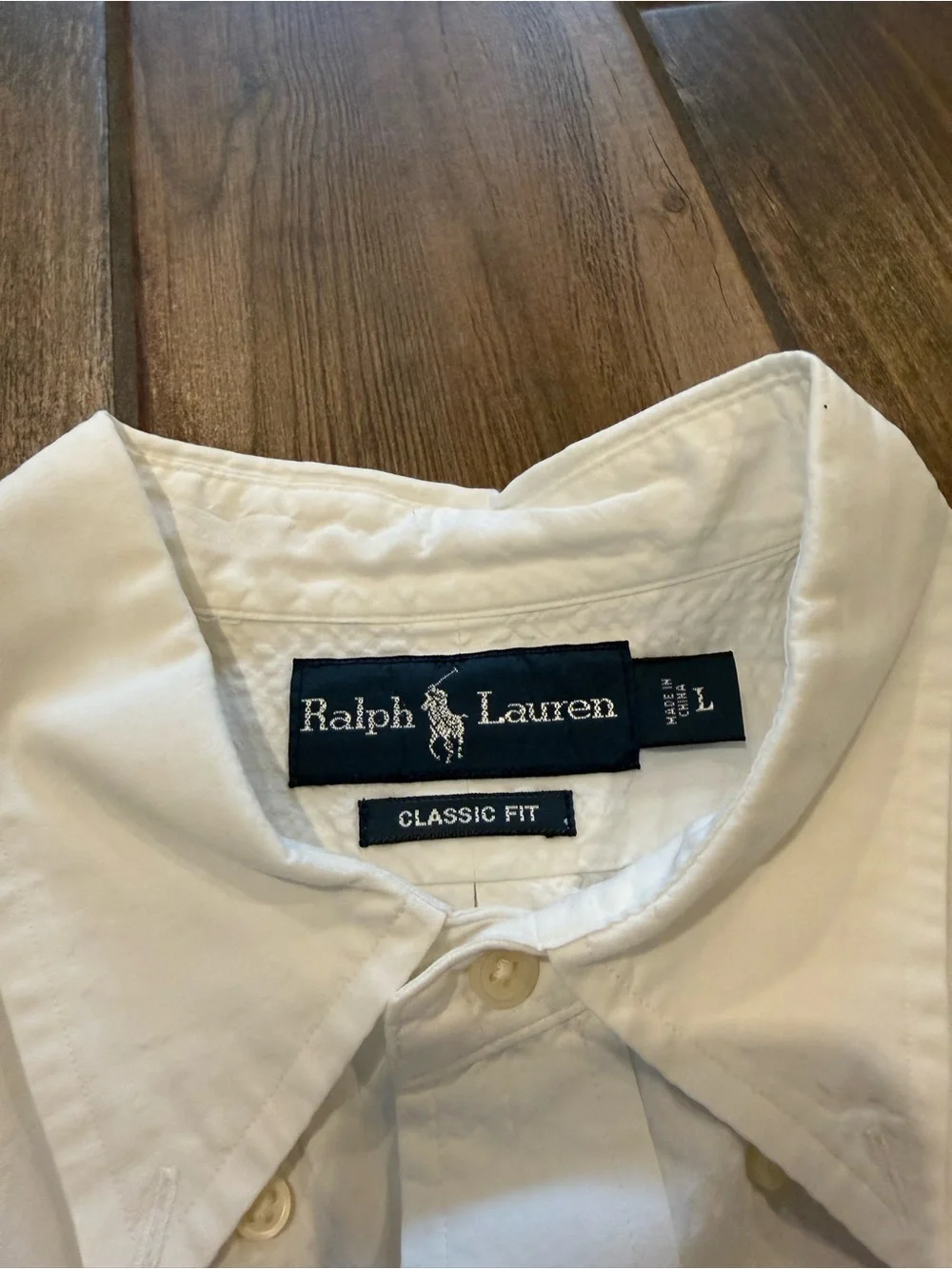 Polo by Ralph Lauren White Short-Sleeve Button-Down with Navy Pony
